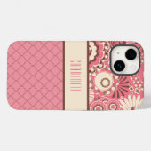 Aangepaste roze Floral-telefoontas Case-Mate iPhone Case (Achterkant (horizontaal))