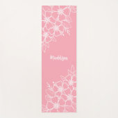 Aangepaste roze Floral Yogamat (Voorkant)