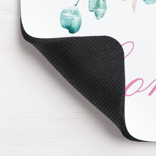 Aangepaste roze florale Muismat (Hoek)