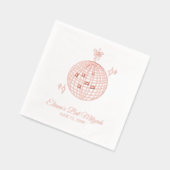 Aangepaste Roze Folie Disco Ball Bat Mitzvah Serve Folie Servetten (Links)