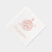 Aangepaste Roze Folie Disco Ball Bat Mitzvah Serve Folie Servetten (Rechts)