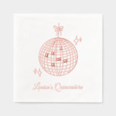 Aangepaste Roze Folie Discobal Quinceañera servett Folie Servetten (Voorkant)