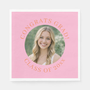 Aangepaste Roze Foto Afstuderen Gefeliciteerd Afst Servet