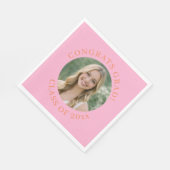 Aangepaste Roze Foto Afstuderen Gefeliciteerd Afst Servet (Hoek)