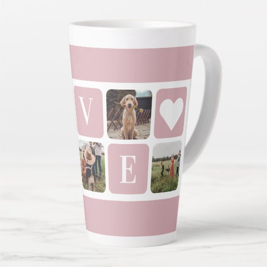 Aangepaste roze fotolatte Mok (Rechterhoek)