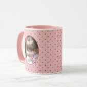Aangepaste roze fotosjabloon mok (Voorkant links)