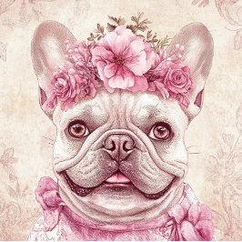 Aangepaste Roze Franse Bulldog Greeting Kaart