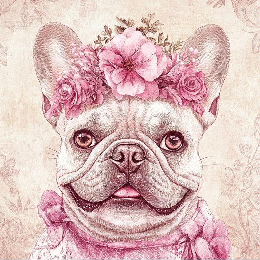 Aangepaste Roze Franse Bulldog Greeting Kaart