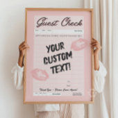 Aangepaste Roze Gast Check Gepersonaliseerde offer Poster