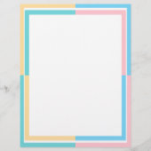 Aangepaste Roze Geel Blauw Groen Blank Sjabloon Briefhoofd (Voorkant)