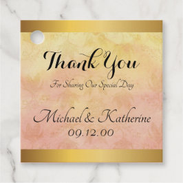 Aangepaste roze gele Waterverf Dank u Bedankjes Labels