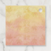 Aangepaste roze gele Waterverf Dank u Bedankjes Labels (Achterkant)