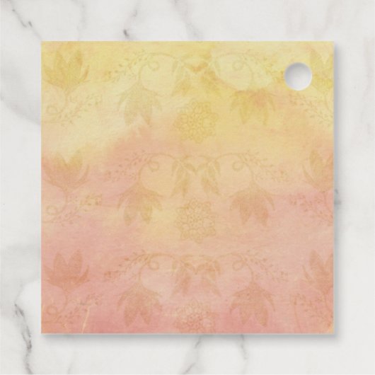 Aangepaste roze gele Waterverf Dank u Bedankjes Labels (Achterkant)