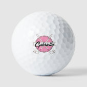 Aangepaste Roze Gepersonaliseerde Golf Clubs Monog Golfballen (Voorkant)