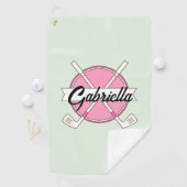 Aangepaste Roze Gepersonaliseerde Golf Clubs Monog Golfhanddoek (Insitu)