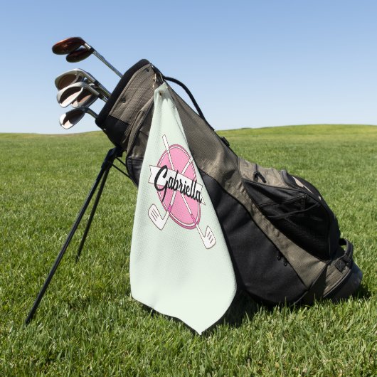 Aangepaste Roze Gepersonaliseerde Golf Clubs Monog Golfhanddoek (Groen)