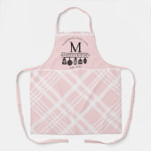 Aangepaste Roze Geplakte Keuken Whisky Gebruiksvoo Schort (Voorkant)