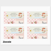 Aangepaste Roze Geruite Sticker met Floral Design  (Vel)