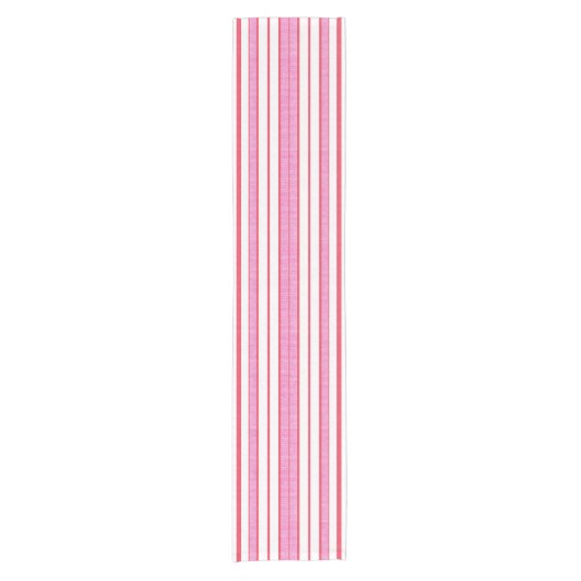Aangepaste roze, gestripte tabelrunner korte tafelloper (Voorkant)