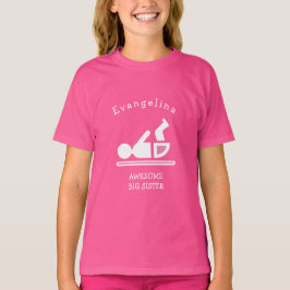 Aangepaste roze GEWELDIGE BIG SISTER T-shirt