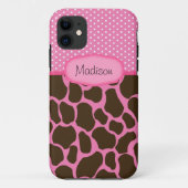 Aangepaste roze Giraffe Case-Mate iPhone Case (Achterkant)