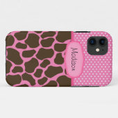 Aangepaste roze Giraffe Case-Mate iPhone Case (Achterkant (horizontaal))
