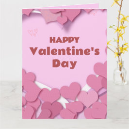 Aangepaste roze glanzende hoort roomachtige Valent Kaart