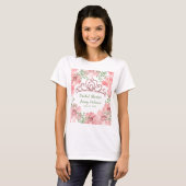 Aangepaste Roze Glitter Kroon Roze Rozen Groene Bl T-shirt (Voorkant volledig)