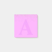 Aangepaste roze Glitter Monogram Post-it® notes (Voorkant)