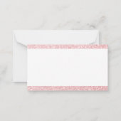 Aangepaste roze glitter-stijl Hartelijk dank Notitiekaartje (Achterkant)