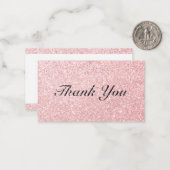 Aangepaste roze glitter-stijl Hartelijk dank Notitiekaartje (Voorkant / Achterkant in situ)