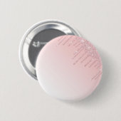 Aangepaste roze glitterknop ronde button 5,7 cm (Voorkant /achterkant)