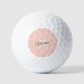 Aangepaste roze golfballen met naam – Retro Style (Voorkant)