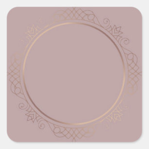 Aangepaste Roze Goud Blank Elegante Sjabloon Moder Vierkante Sticker
