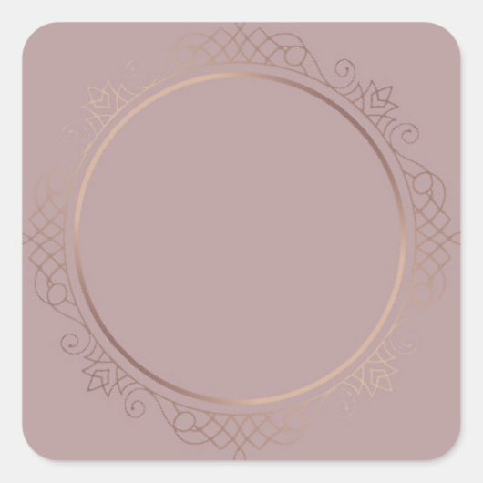 Aangepaste Roze Goud Blank Elegante Sjabloon Moder Vierkante Sticker (Voorkant)