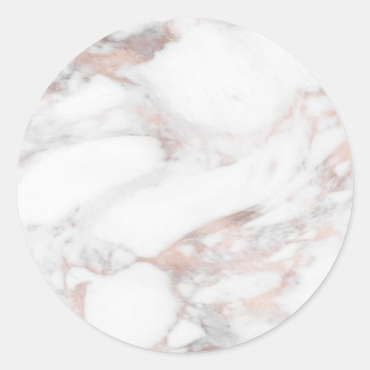 Aangepaste Roze Goud Marmer Blank Moderne Eleganti Ronde Sticker (Voorkant)
