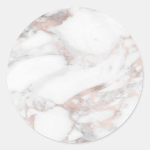 Aangepaste Roze Goud Marmer Blank Moderne Eleganti Ronde Sticker
