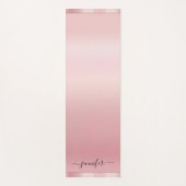 Aangepaste Roze Gouden Calligrafie Script Naam Ele Yogamat (Voorkant)
