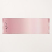 Aangepaste Roze Gouden Calligrafie Script Naam Ele Yogamat (Voorkant (horizontaal))