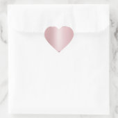Aangepaste Roze Gouden Lege Sjabloon Modern Elegan Hart Sticker (Tas)