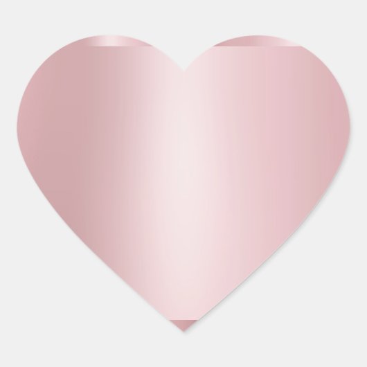 Aangepaste Roze Gouden Lege Sjabloon Modern Elegan Hart Sticker (Voorkant)