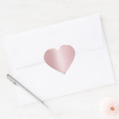 Aangepaste Roze Gouden Lege Sjabloon Modern Elegan Hart Sticker (Envelop)