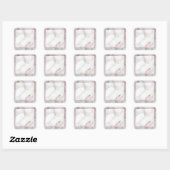 Aangepaste Roze Gouden Marmer Lege Sjabloon Trendy Vierkante Sticker (Vel)