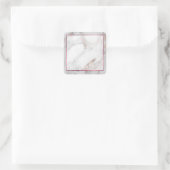 Aangepaste Roze Gouden Marmer Lege Sjabloon Trendy Vierkante Sticker (Tas)