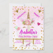 Aangepaste roze, gouden sterren kaart (Voorkant)