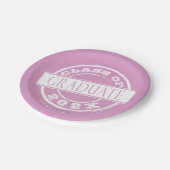 Aangepaste roze graduatiepartij Afstuderen Papieren Bordje (Gekanteld)