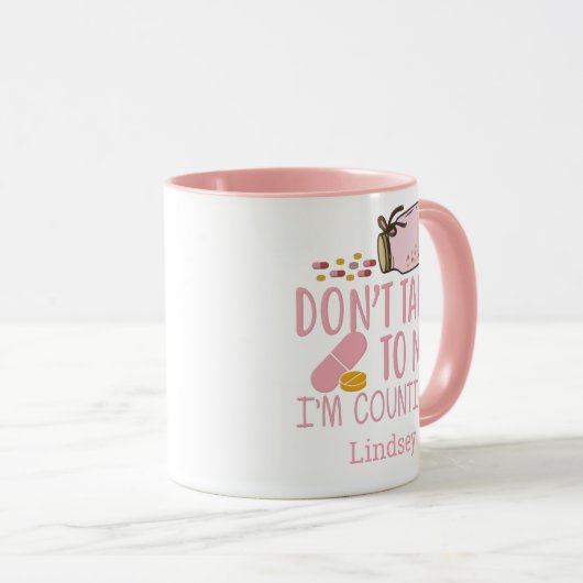 Aangepaste roze grappige apotheker/technische koff mok (Voorkant rechts)