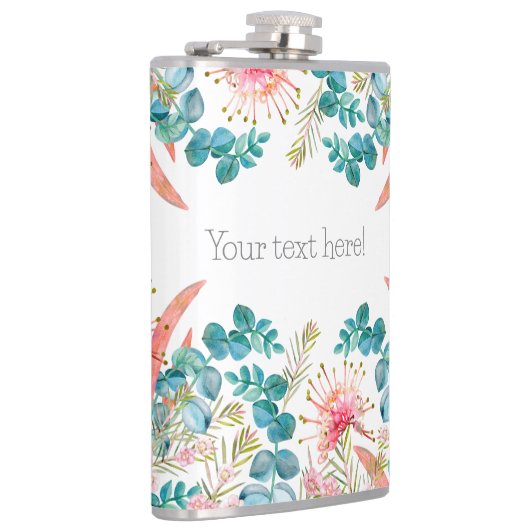 Aangepaste Roze Grevillea En Eucalyptus Heupfles (Rechts)