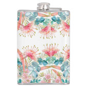 Aangepaste Roze Grevillea En Eucalyptus  Heupfles (Achterkant)