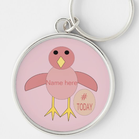 Aangepaste roze griekgriekprik Sleutelhanger (Voorkant)